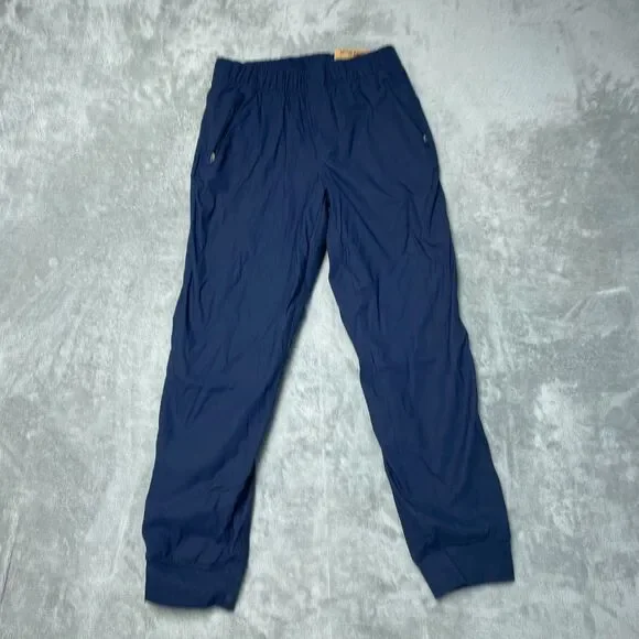 Eddie Bauer Women's 8 Fleece Lined Activewear Pants Navy H1012 - Picture 1 of 11